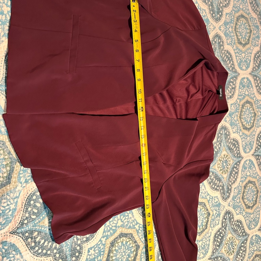 Torrid Burgundy Crepe Boyfriend Blazer